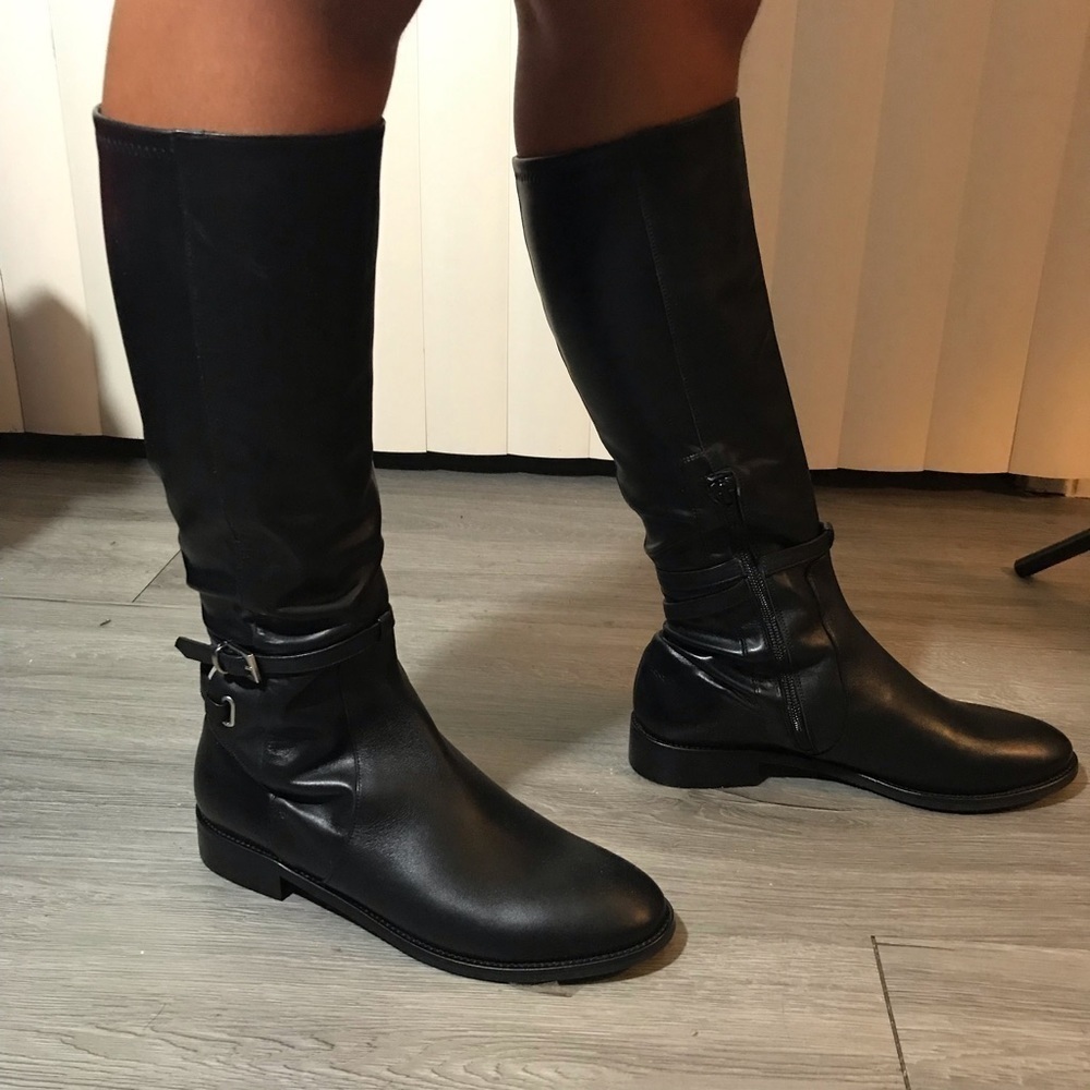 Charles David NEW Royce Equestrian Black Leather Boots size 8.5